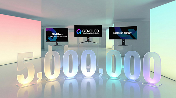 三星显示累计出货 500 万块显示器用 QD－OLED 面板，用时四年有余