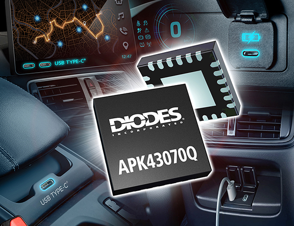Diodes 公司单芯片同步降压控制器搭配 USB PD3.1 源控制器，简化汽车 USB Type－C 充电设计